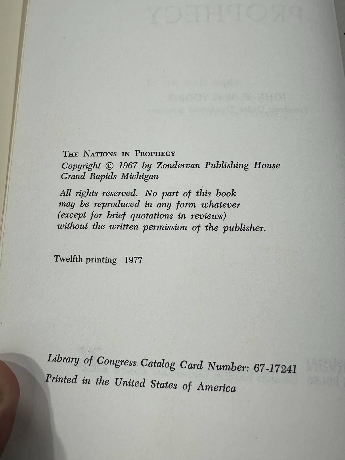 The Nations In Prophecy by John F. Walvoord HCDJ Vintage 1977 Zondervan VGC!