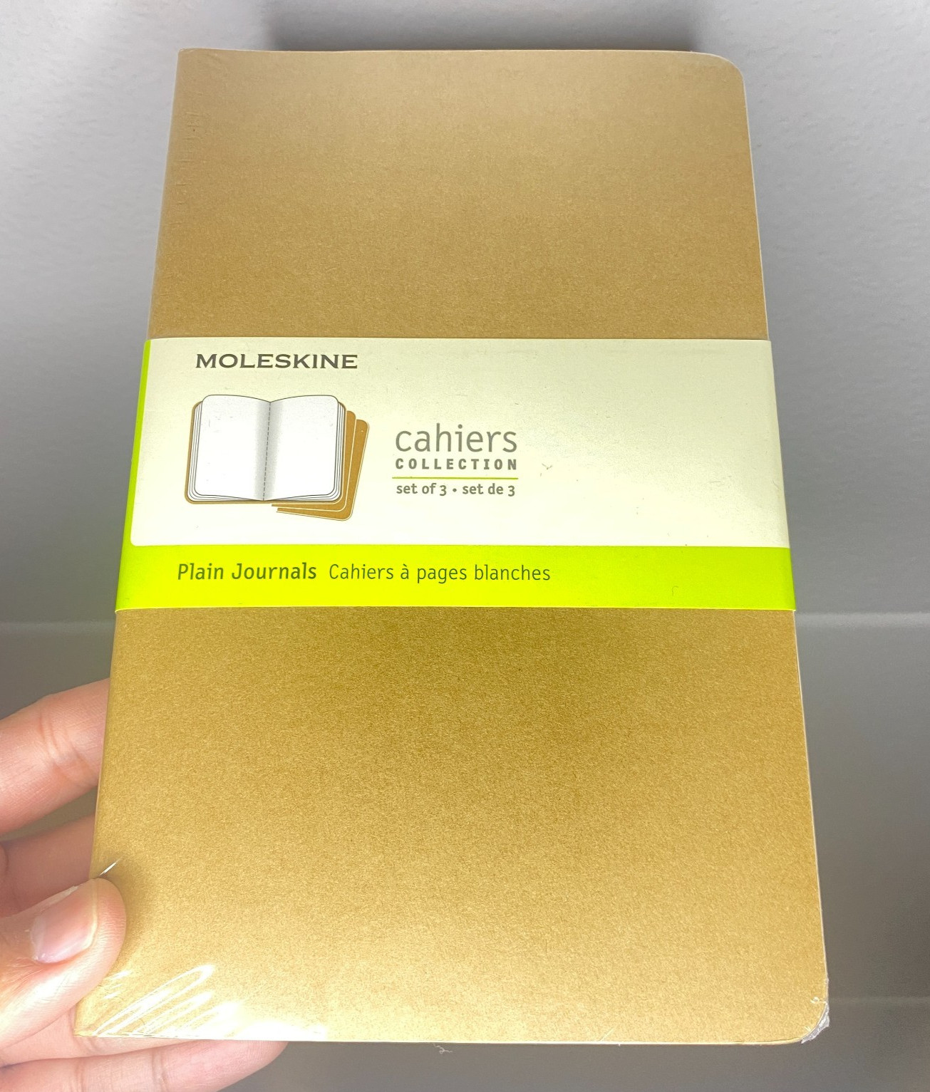 Cahiers Moleskine Set of 3 Plain Journals 80 Pages 5&Prime; x 8.25&Prime; Brown Tan Notebook