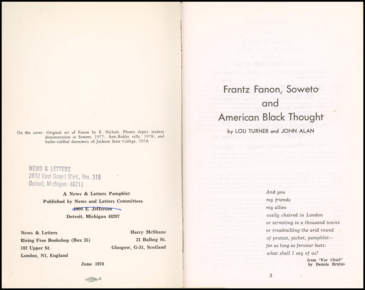 Frantz Fanon, Soweto and American Black Thought