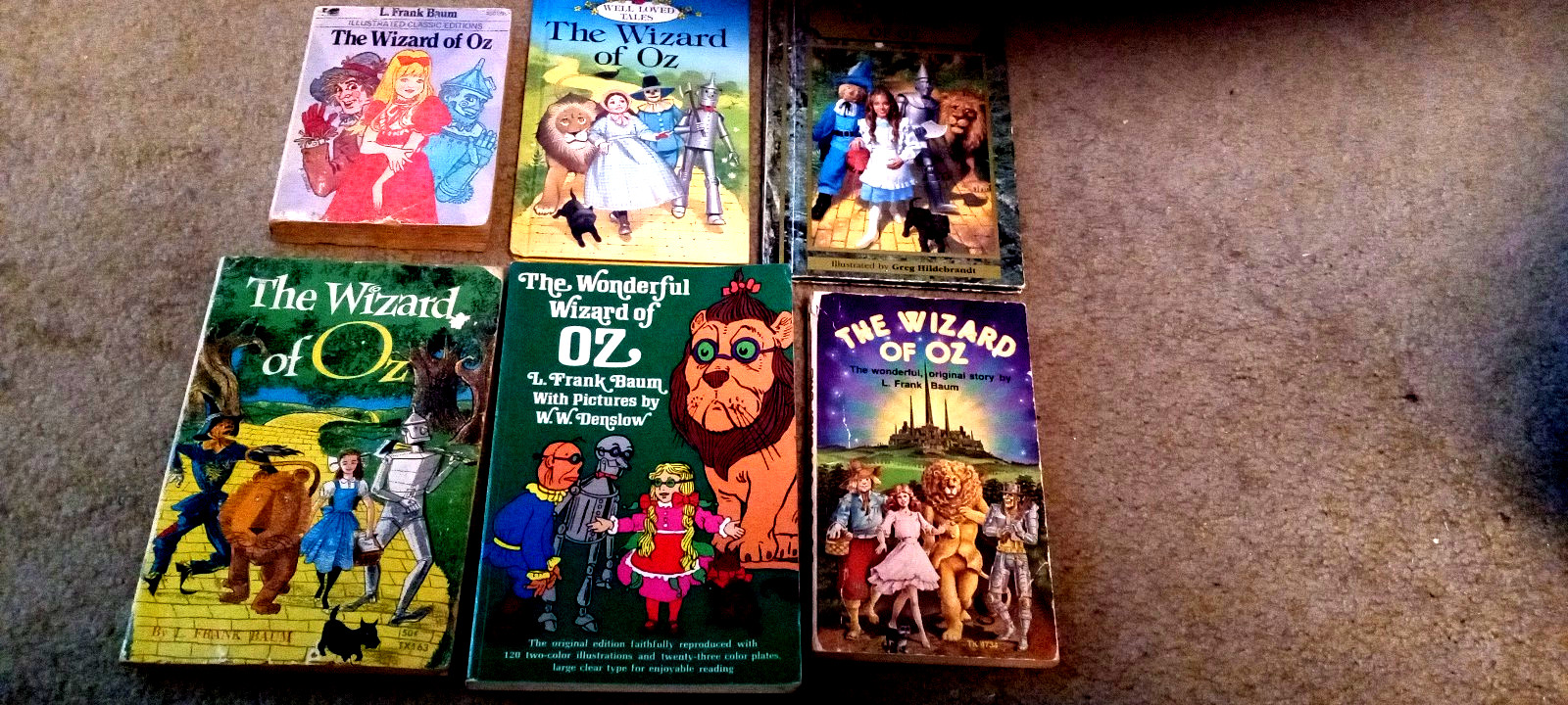 Lot of 6 Wizard of Oz-4 Paper+2 Hardcover Books-mixed lot-1960-64-77-80&rsquo;s-84-92