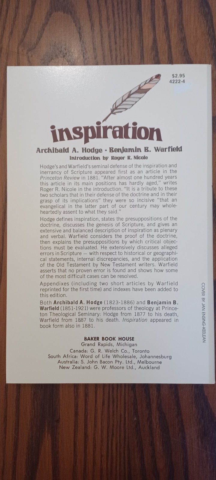 Inspiration By Hodge Warfield Paperback 1979 Baker Book House