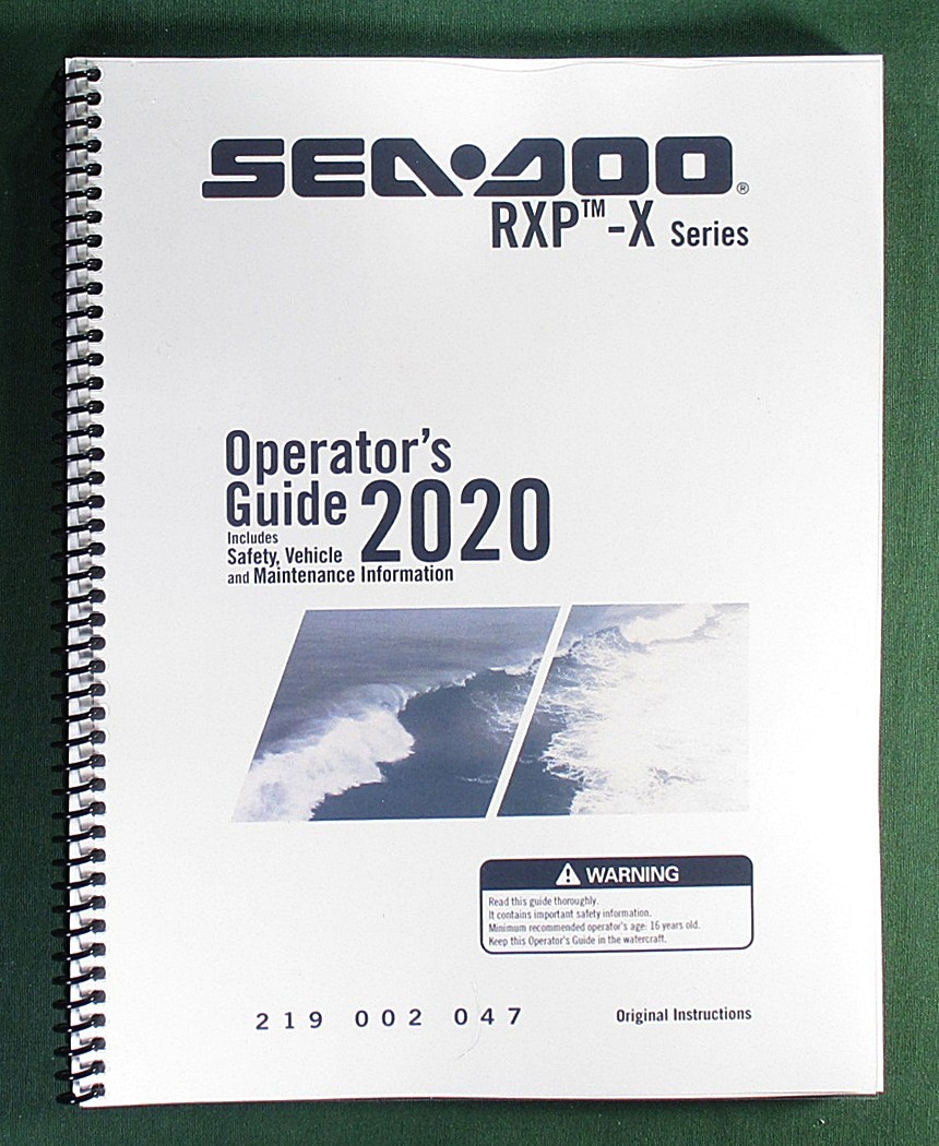 2020 SeaDoo RXP-X Series Operator&rsquo;s Manual w/ Protective Covers