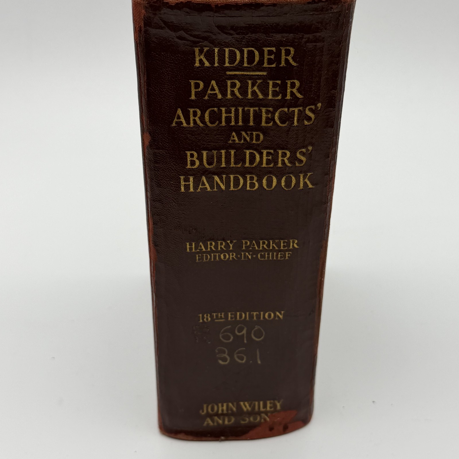 Vintage 1936 Kidder-Parker Architects&rsquo; & Builders&rsquo; Handbook 18th Ed. Hardcover