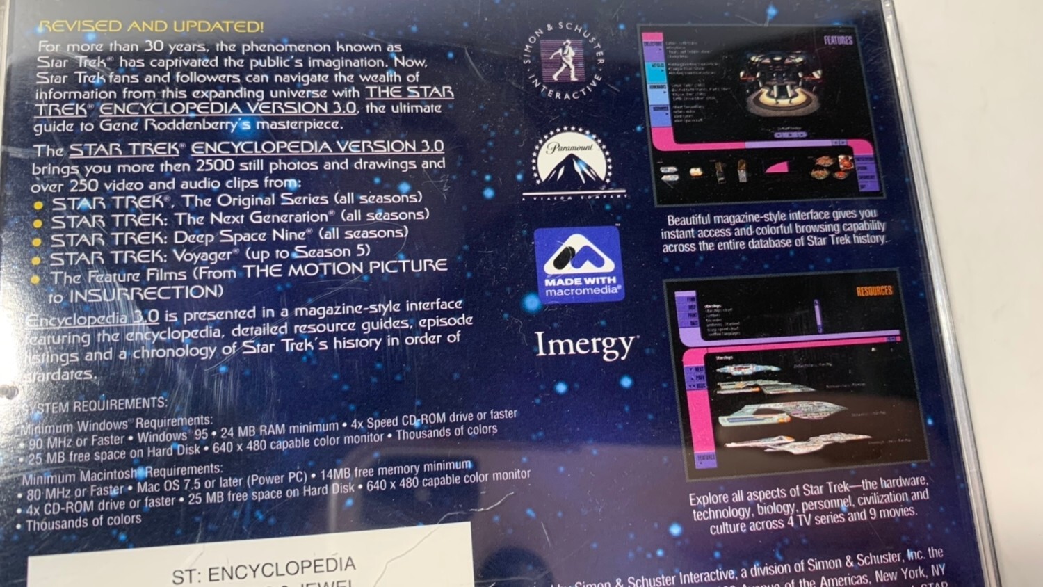 Vintage Star Trek Encyclopedia CD-ROM Reference Guide To The Future Version 3.0