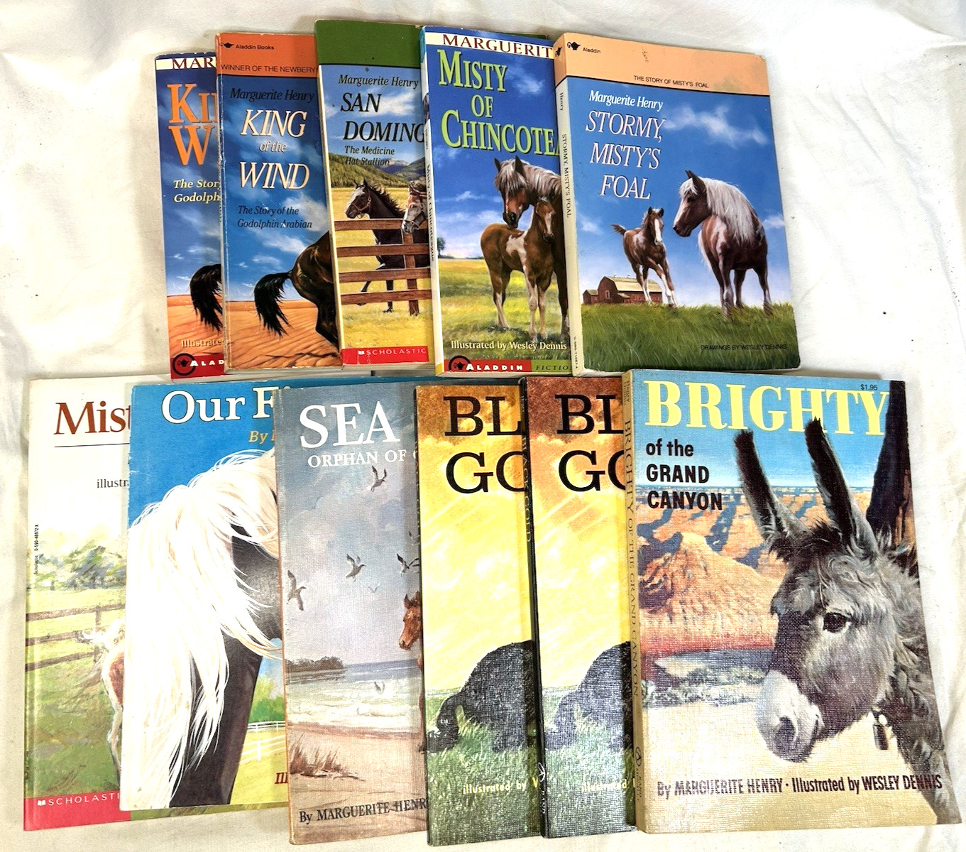 Lot 11 MARGUERITE HENRY Vintage Books Rand McNally Bright Black Gold PB