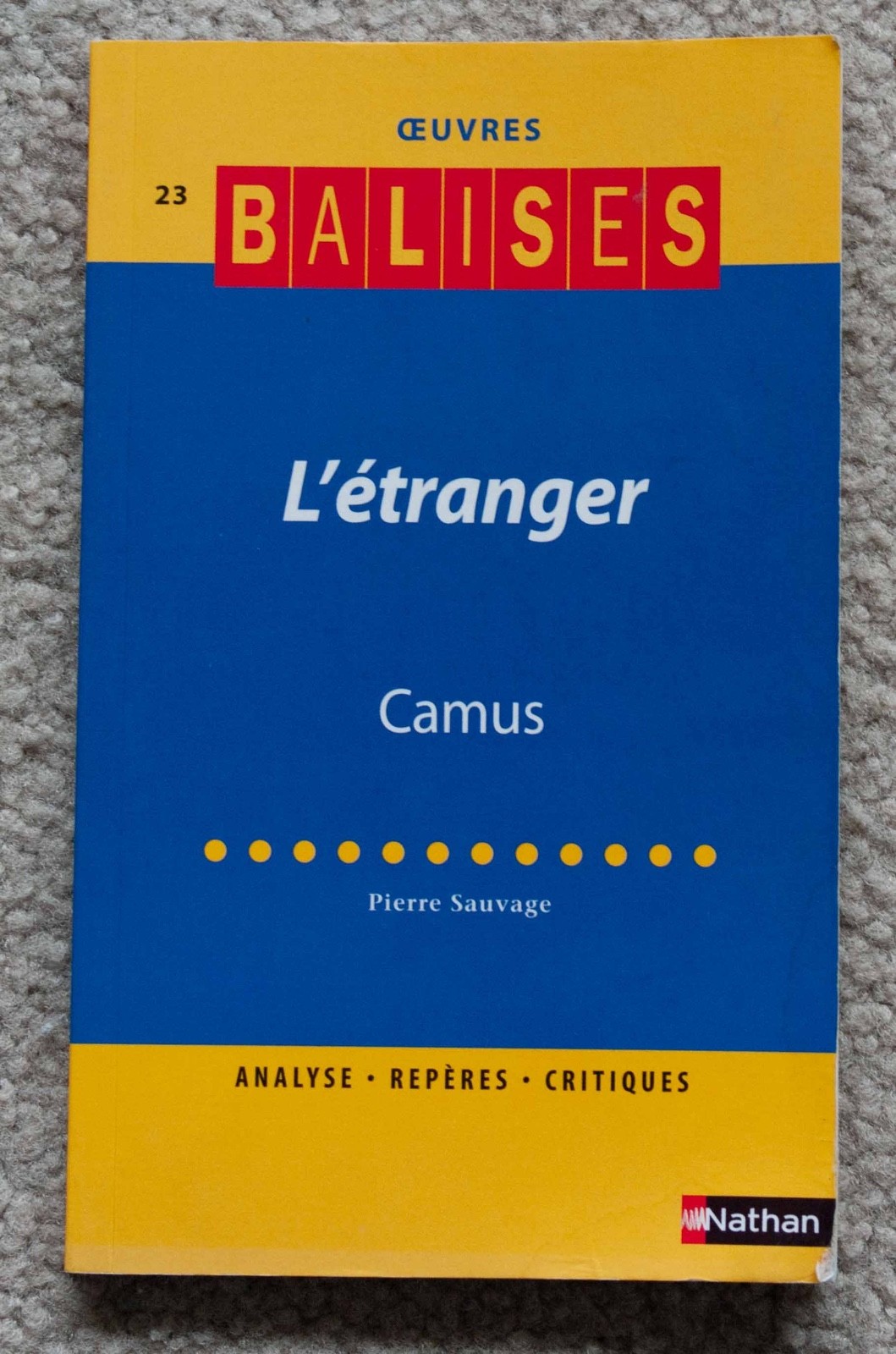 Balises: Camus: L&rsquo;Etranger by Pierre Sauvage – Paperback, 109 pages