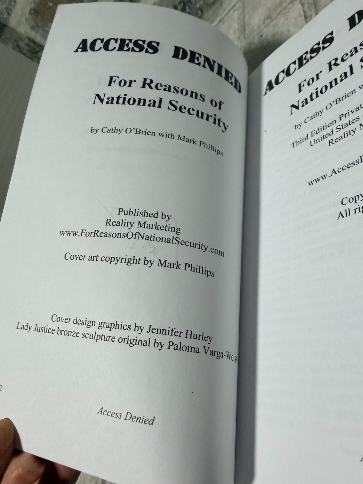 Access Denied For Reasons of National Security by Cathy O&rsquo;Brien – SIGNED!