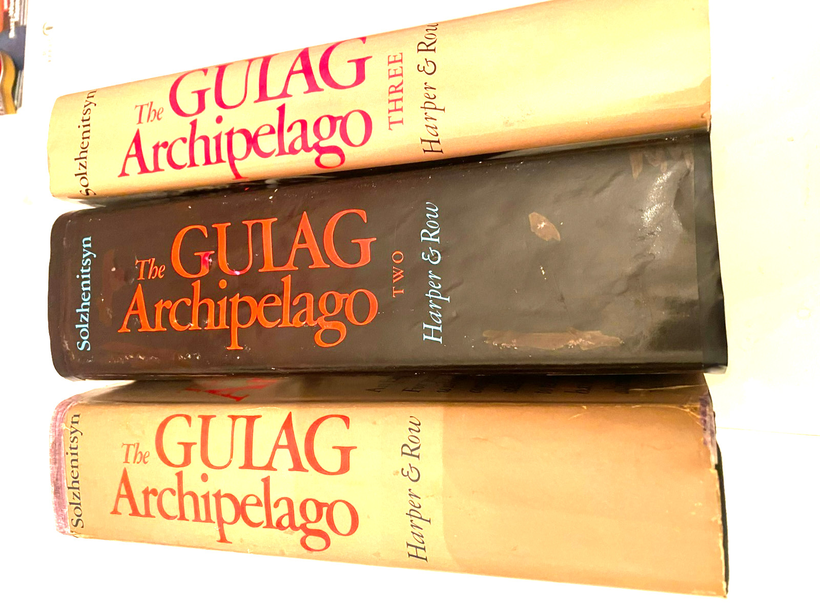 3 RARE! The Gulag Archipelago Volume 1 & 2 & 3 by Aleksandr Solzhenitsyn 1974 HC