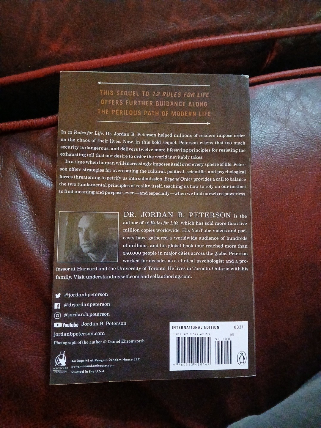 Beyond Order : 12 More Rules for Life by Jordan B. Peterson (2021, Hardcover)