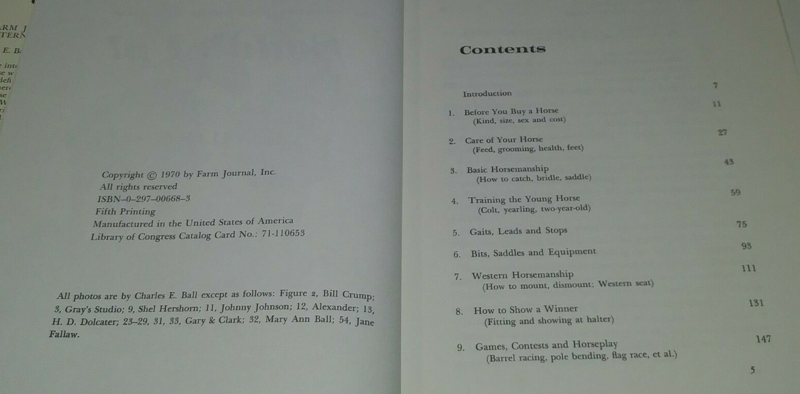 Saddle Up The Farm Journal Book of Western Horsemanship by Charles Ball 5th PRT