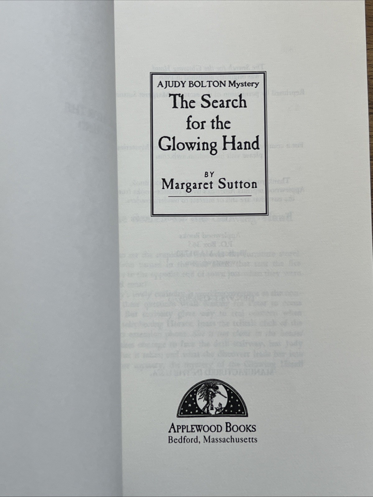 The Search for the Glowing Hand #37 Paperback Applewood Books