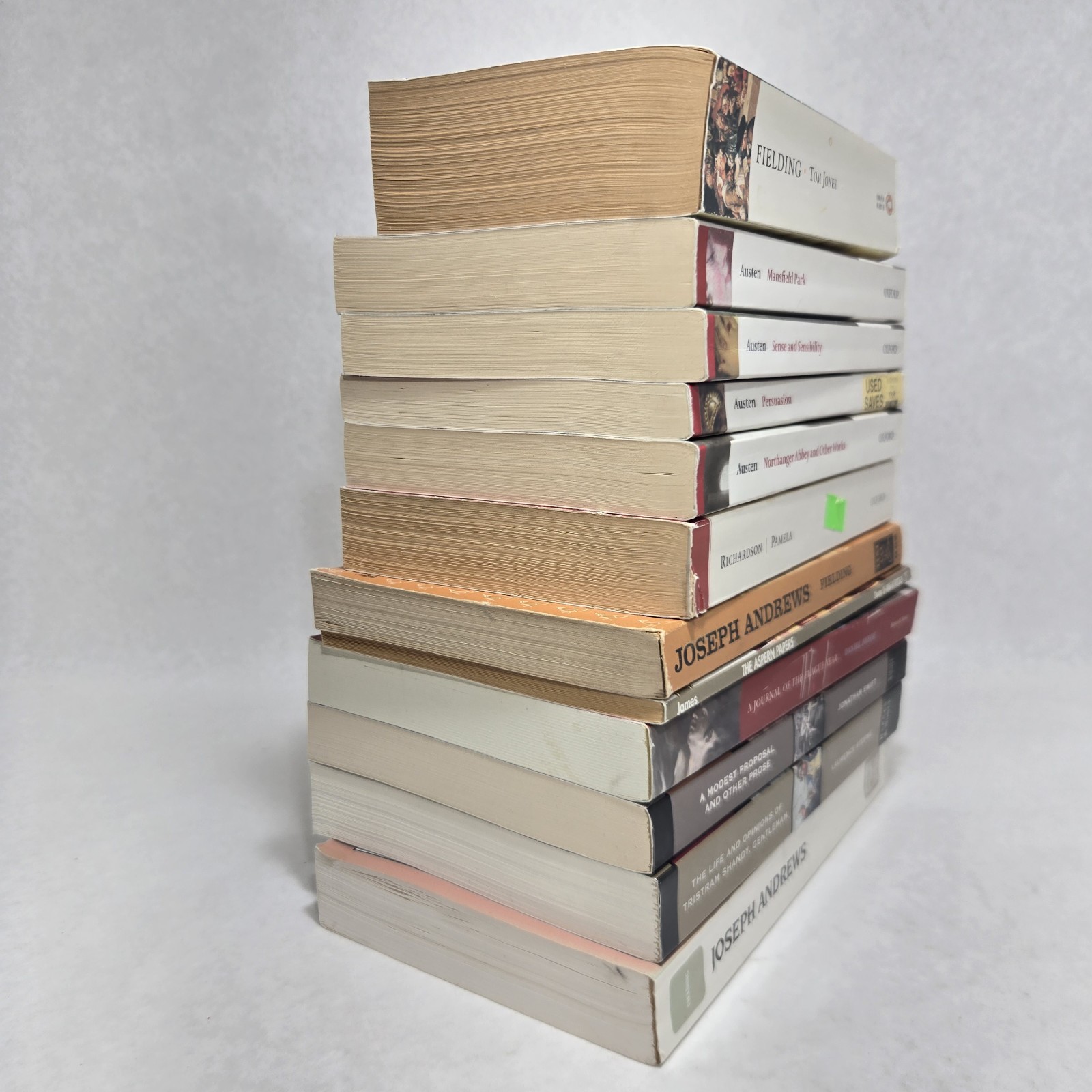 Classic Literature Paperback Lot Austen Defoe Fielding Swift Sterne Richardson H