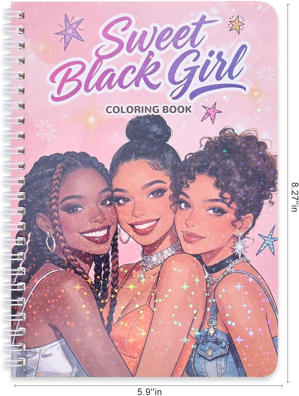 Women&rsquo;S Coloring Book 30 Pages Black Girls Coloring Books for Adults to Relax an