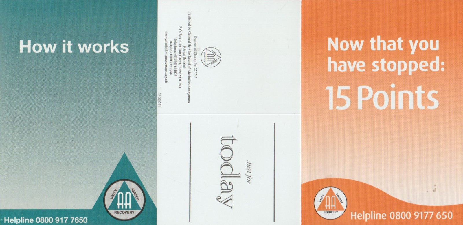This is AA, Alcoholics Anonymous in United Kingdom, NEW leaflets, 3-piece set