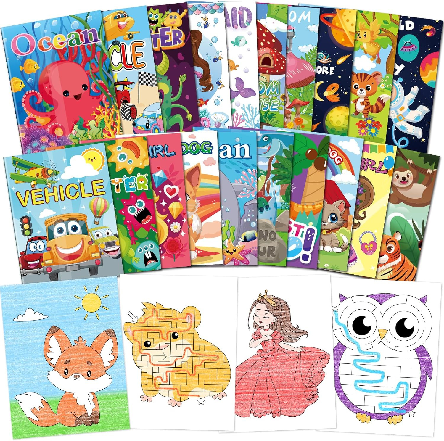 20 Pcs Small Coloring Books for Kids Ages 4-8(5.1 * 6.7in), Bulk Coloring Books