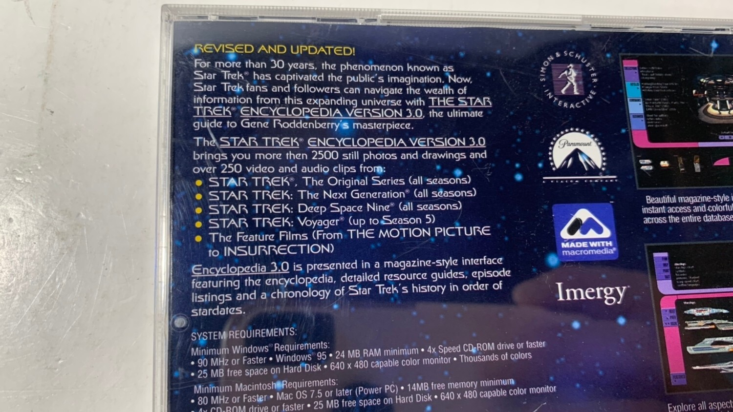 Vintage Star Trek Encyclopedia CD-ROM Reference Guide To The Future Version 3.0