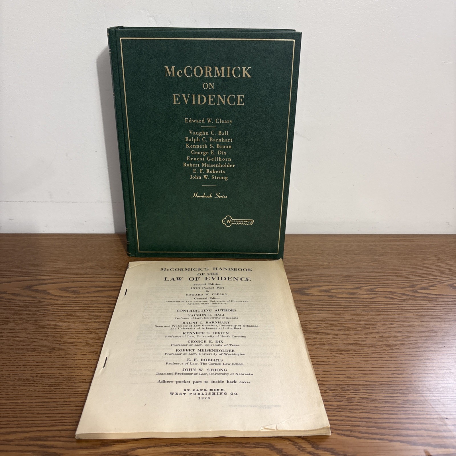 McCormick on Evidence Hardcover Edward Cleary 1972 Edition With Updated Revision