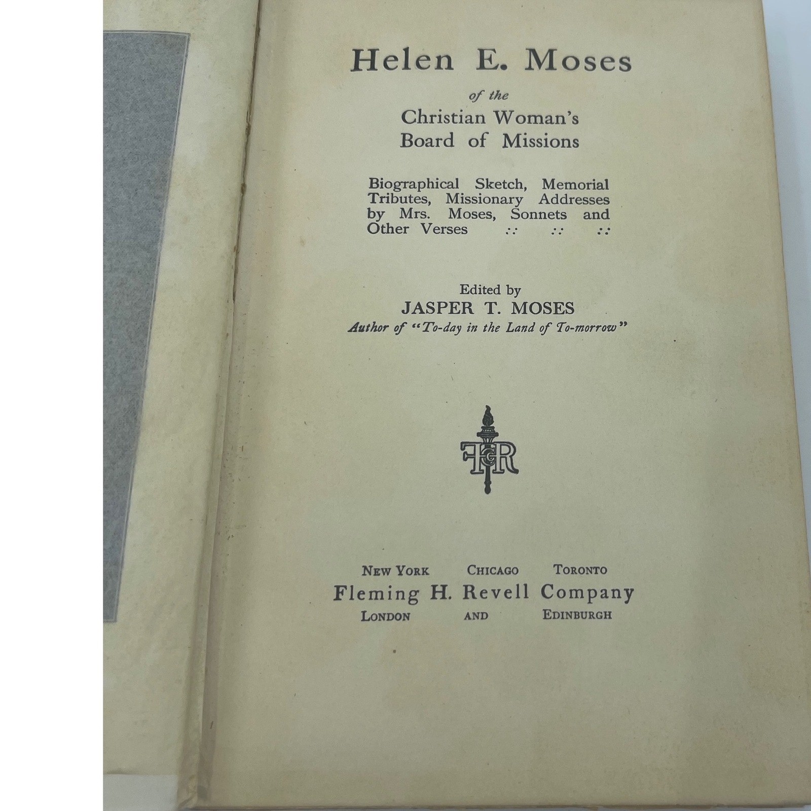 Antique Religious Christian Woman&rsquo;s Board of Missions Book 1909 Helen Moses