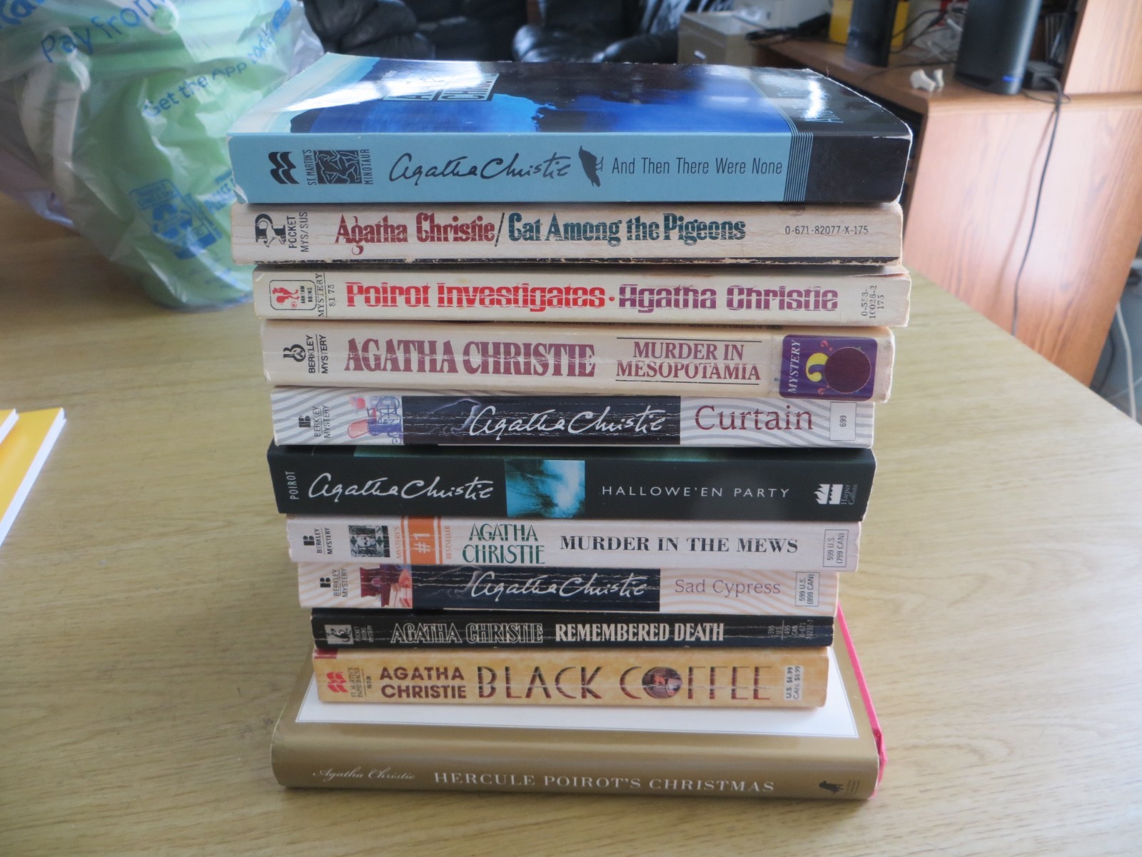 Agatha Christie Book Lot- 10 Paperback Books, 1 HC (Hercule Poirot&rsquo;s Christmas)