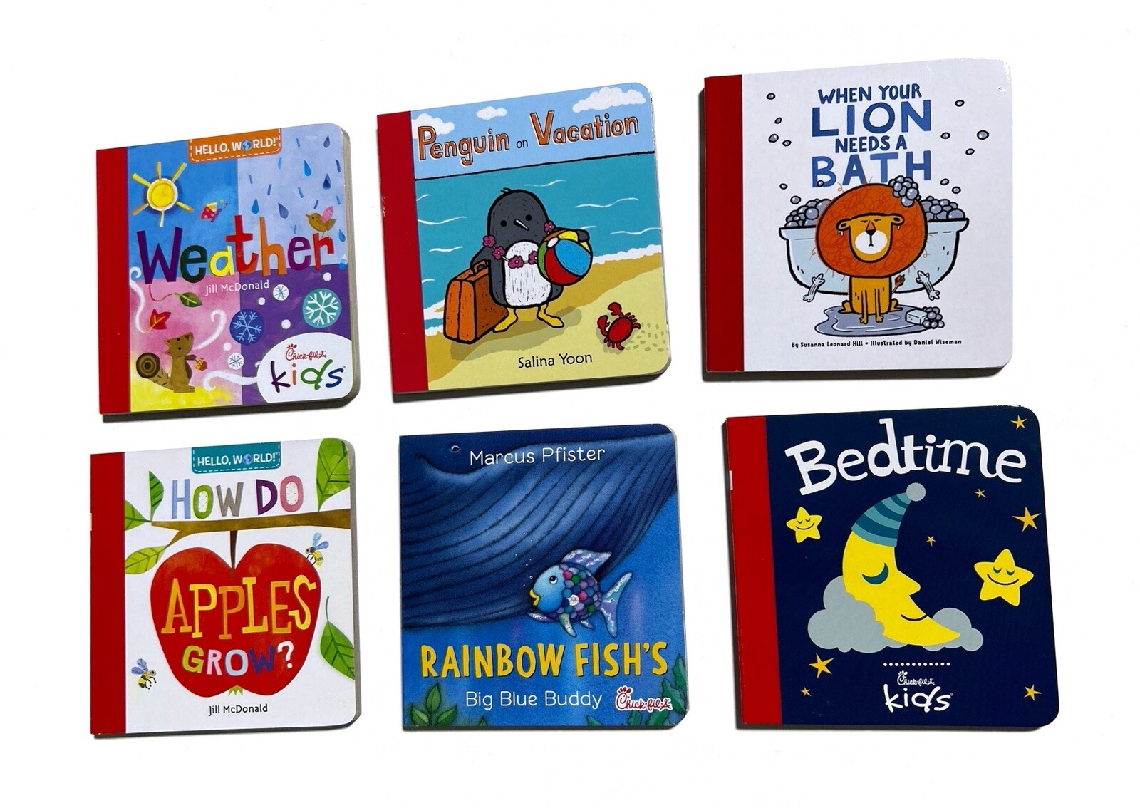 Mixed Set Of 6 Mini Board Books Chick-Fil-A 4 in. Baby Toddler Stocking Stuffer