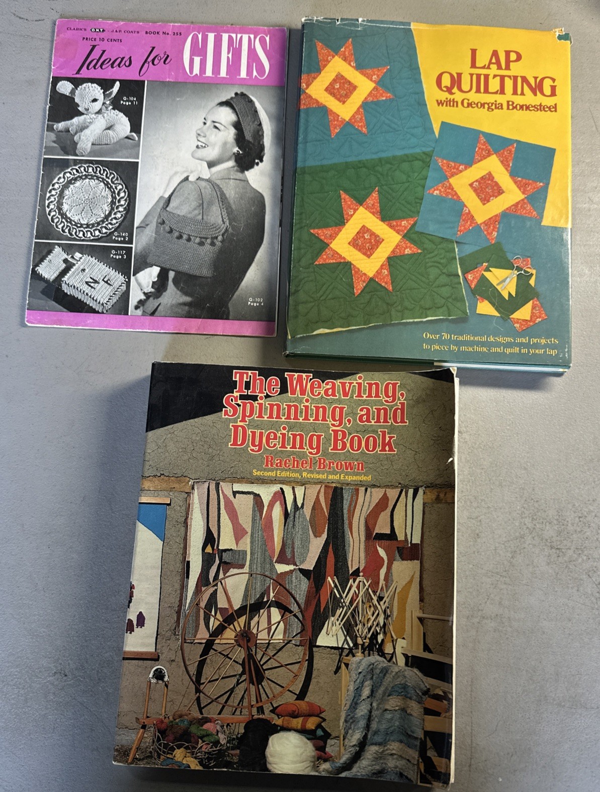 Vintage Lot Of 3 Weaving , Quilting and Gift Magazines. 1940’s to 1980’s