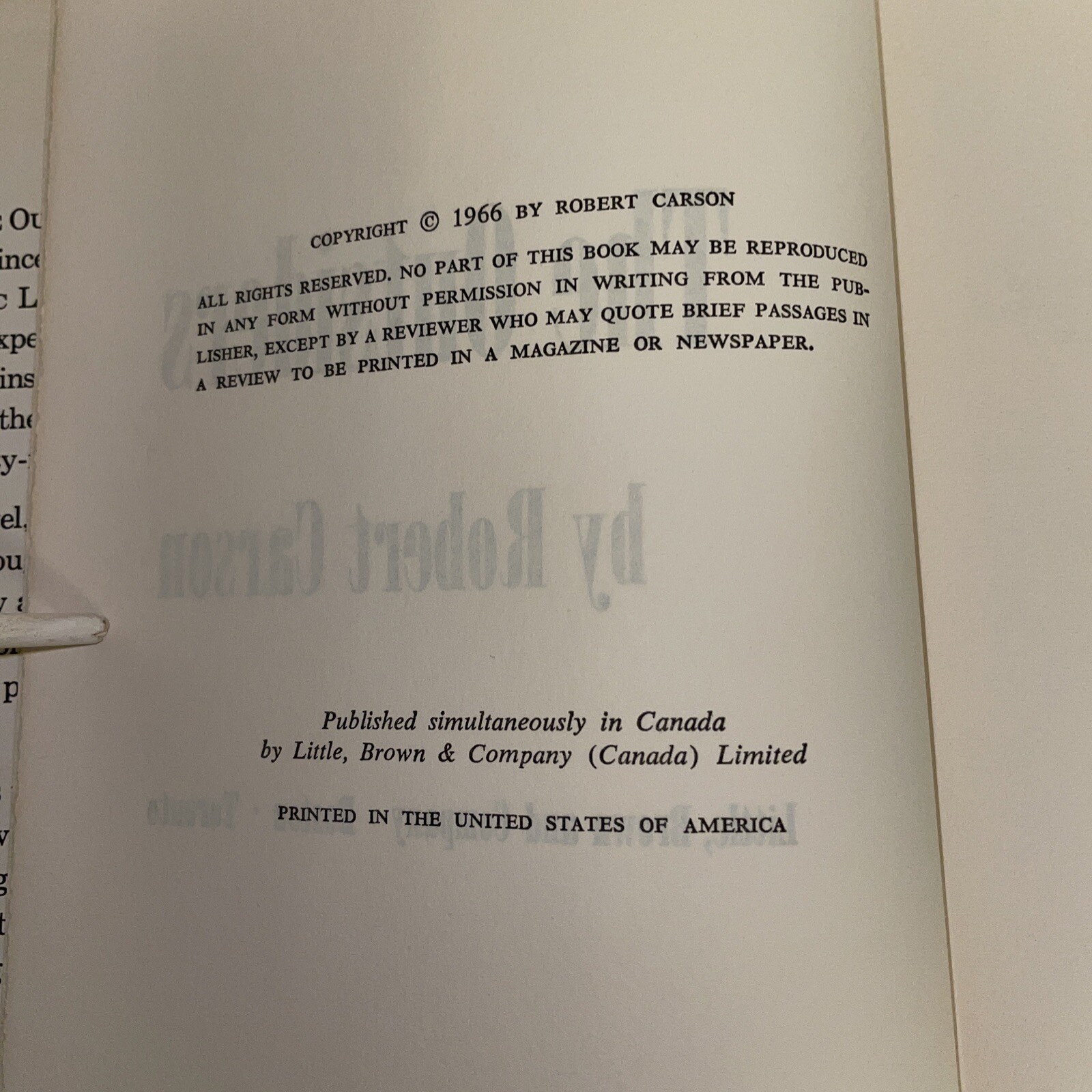 MINT~ THE OUTSIDERS Robert Carson 1966 HCDJ BCE 1st Ed (A5)