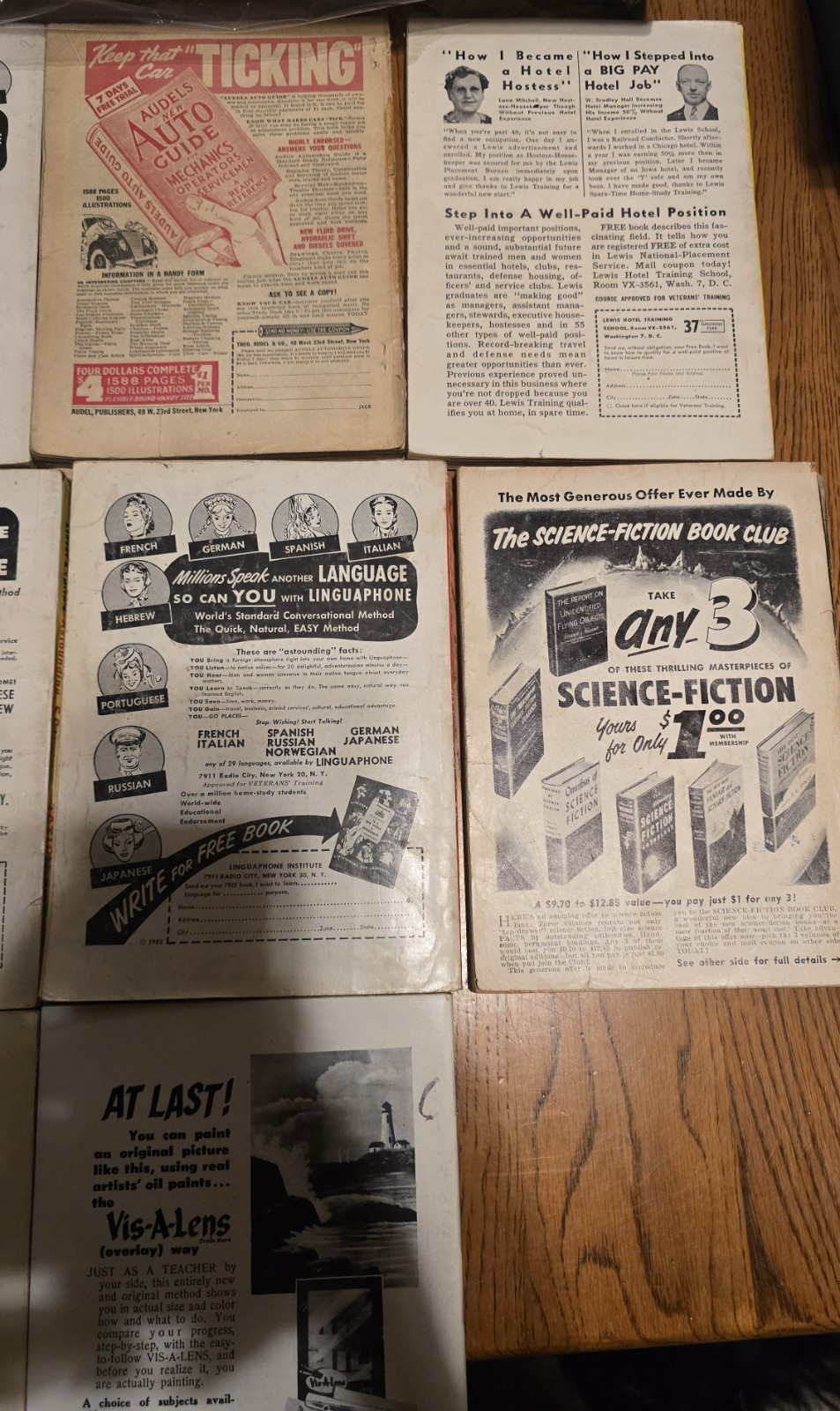 Lot of 10 Different Vintage 1950&rsquo;s Astounding Science Fiction Pulp Magazines