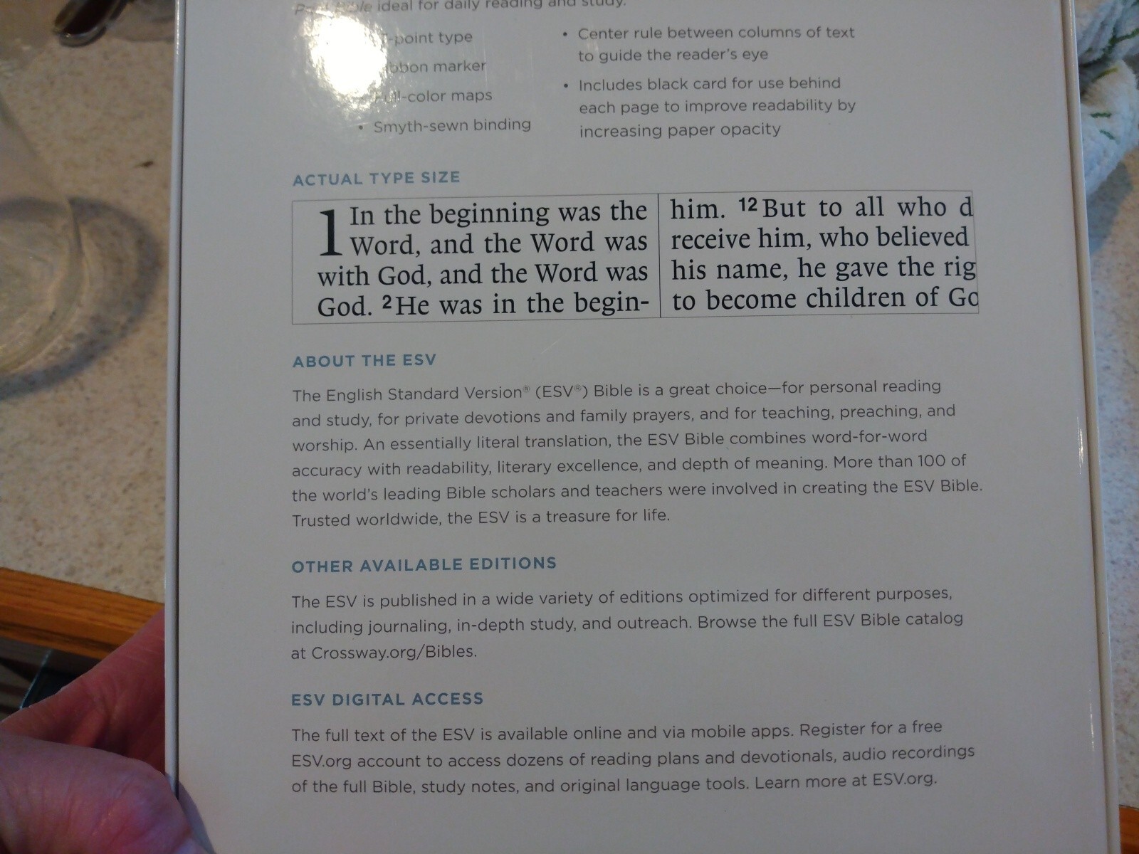 ESV SUPER GIANT Print Bible Black genuine leather ©2001~ 17 point font