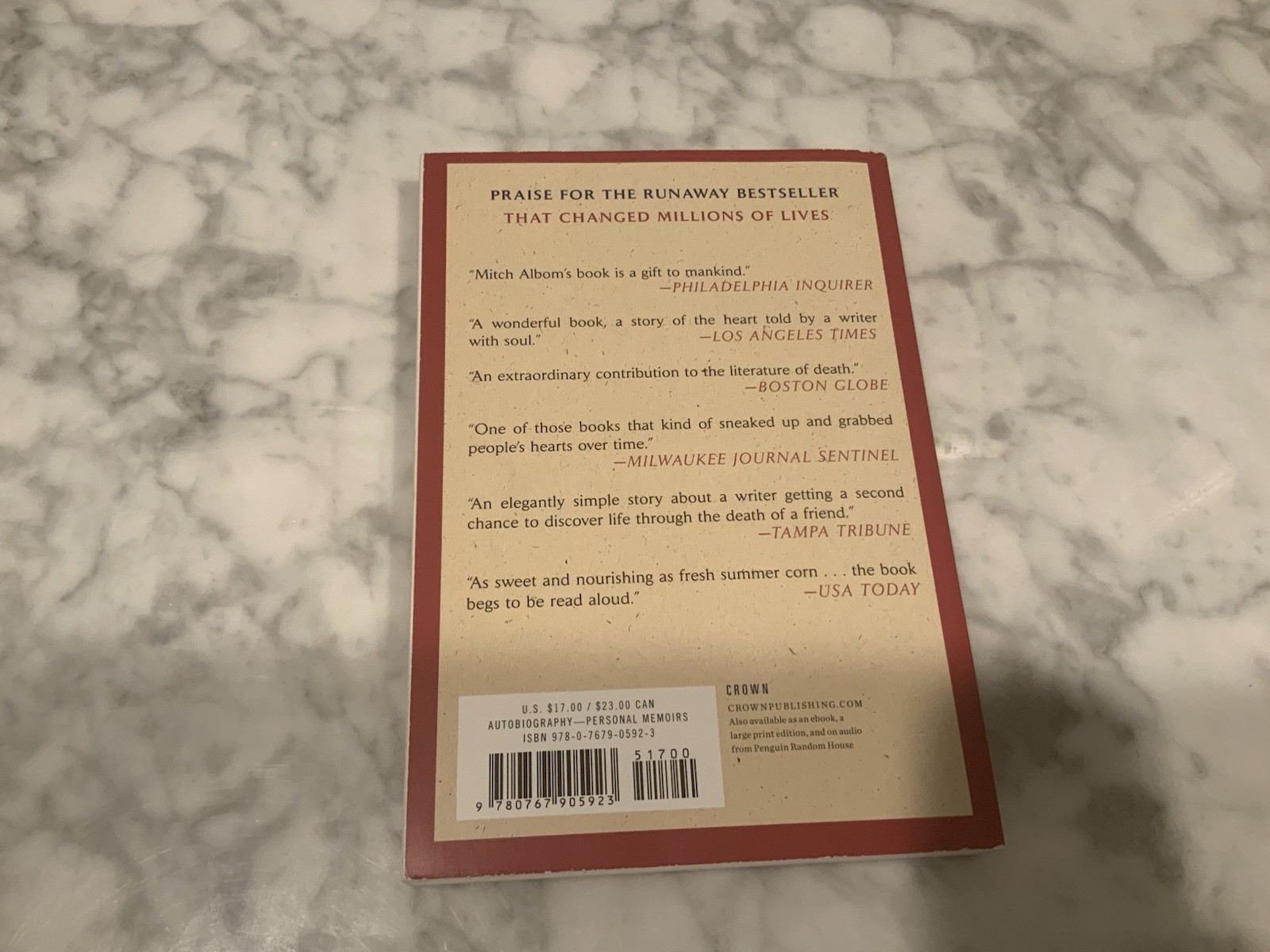 Tuesdays with Morrie (25th Anniversary Edition) Very Good