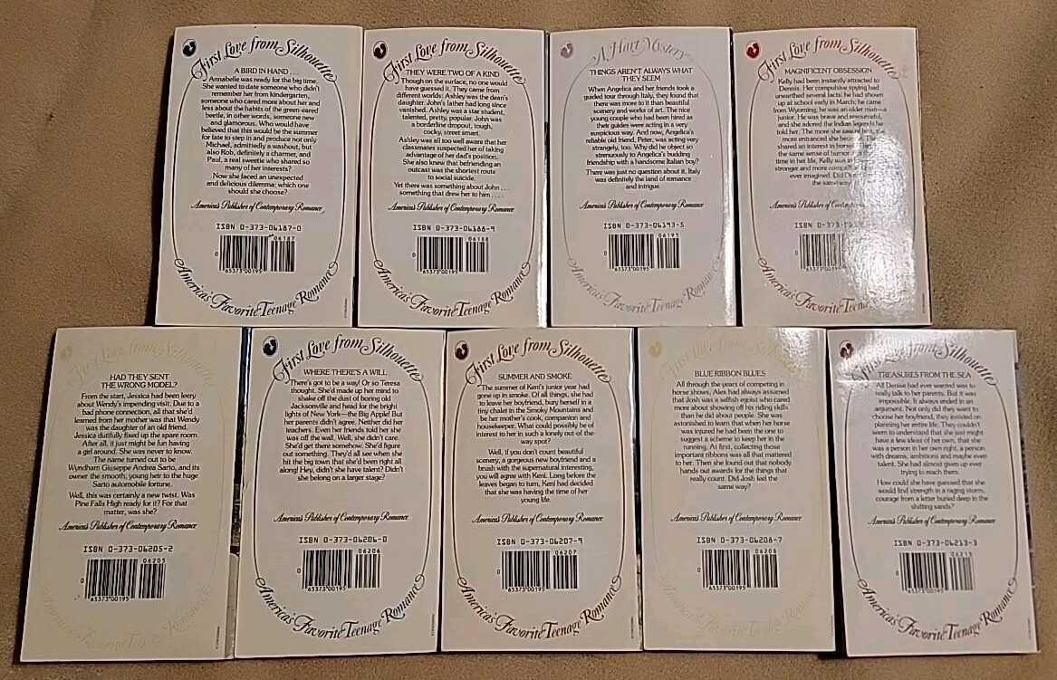 First Love From Silhouette Vintage 80&rsquo;s LOT of 9 Teen Romance YA Books #187-213