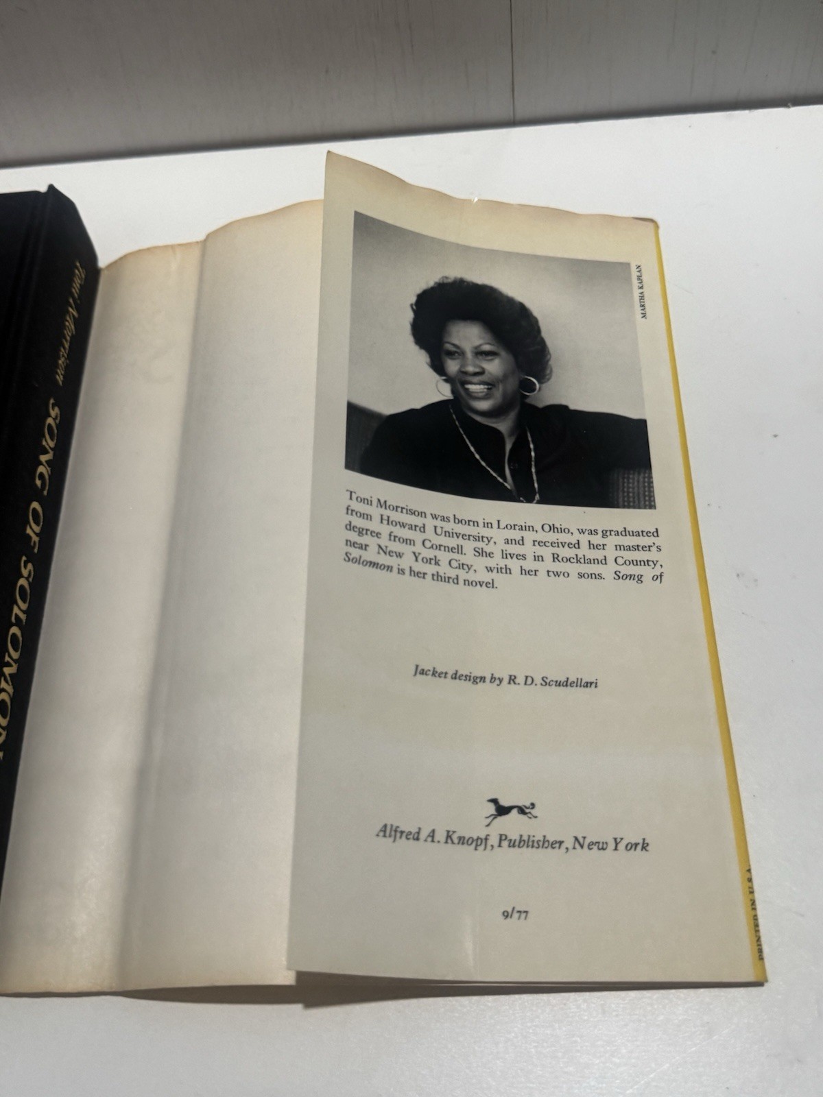 Song of Solomon by Toni Morrison HCDJ 1977 3rd printing Novel GC