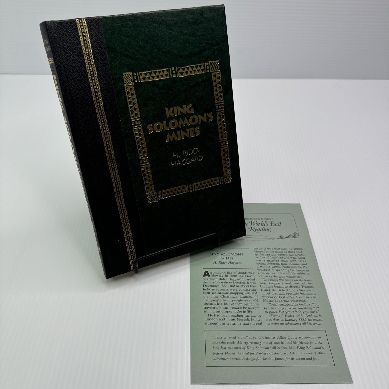 King Solomon&rsquo;s Mines H. Rider Haggard HC Readers Digest Worlds Best w/ Insert