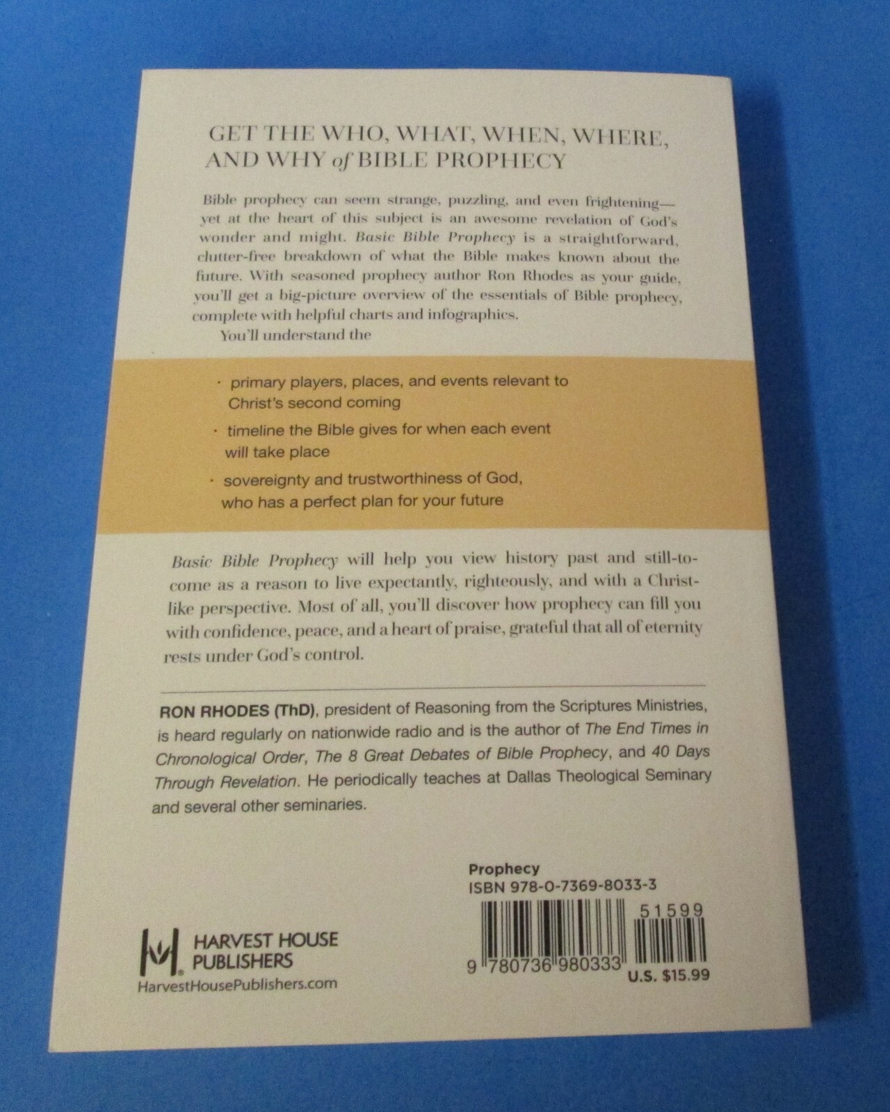 BASIC BIBLE PROPHECY by Ron Rhodes 2021 PB in VGUC rj