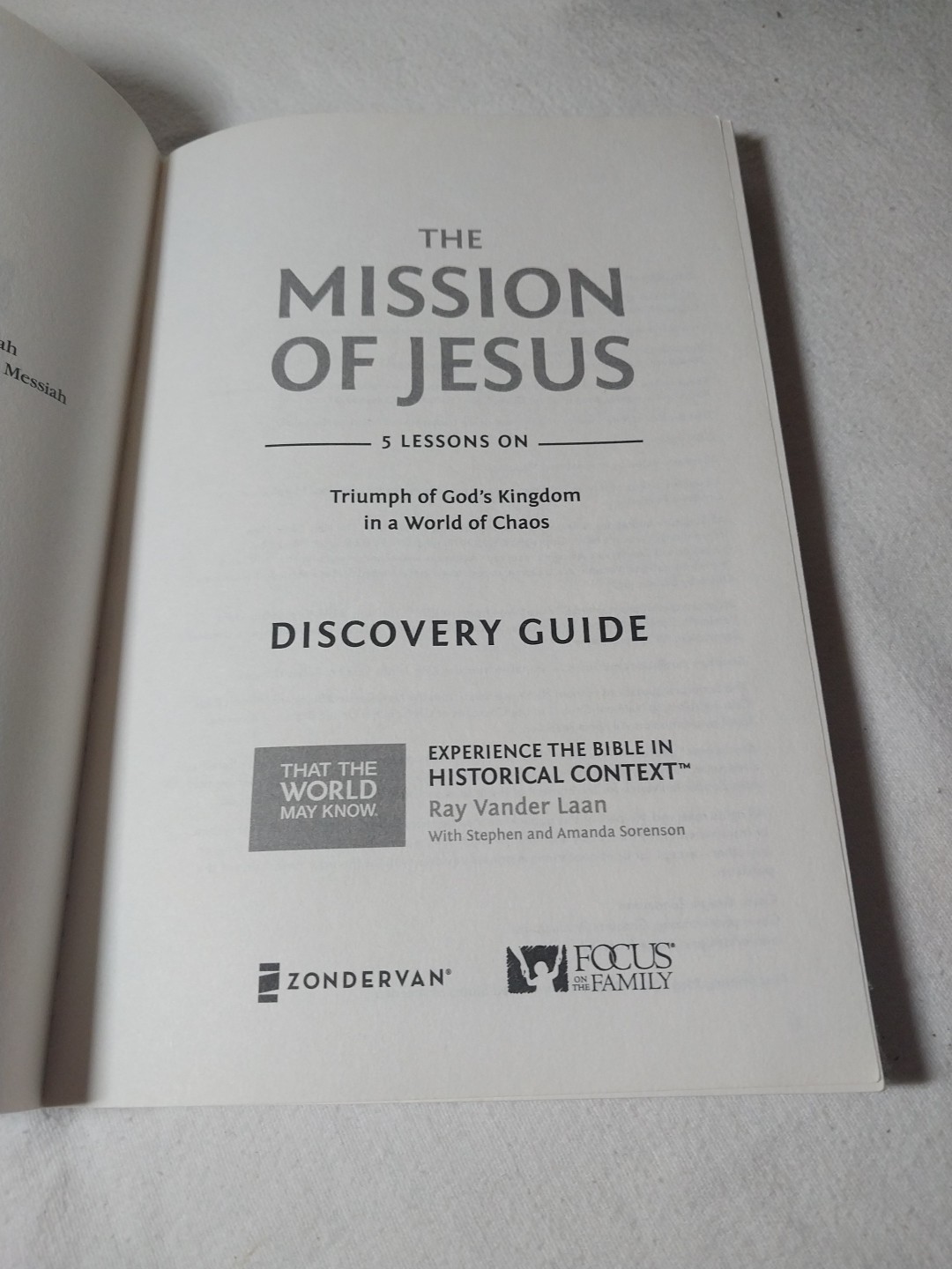 Discovery Guides 14,16 Ray Vander Laan Books Mission Jesus, Cultures In Conflict