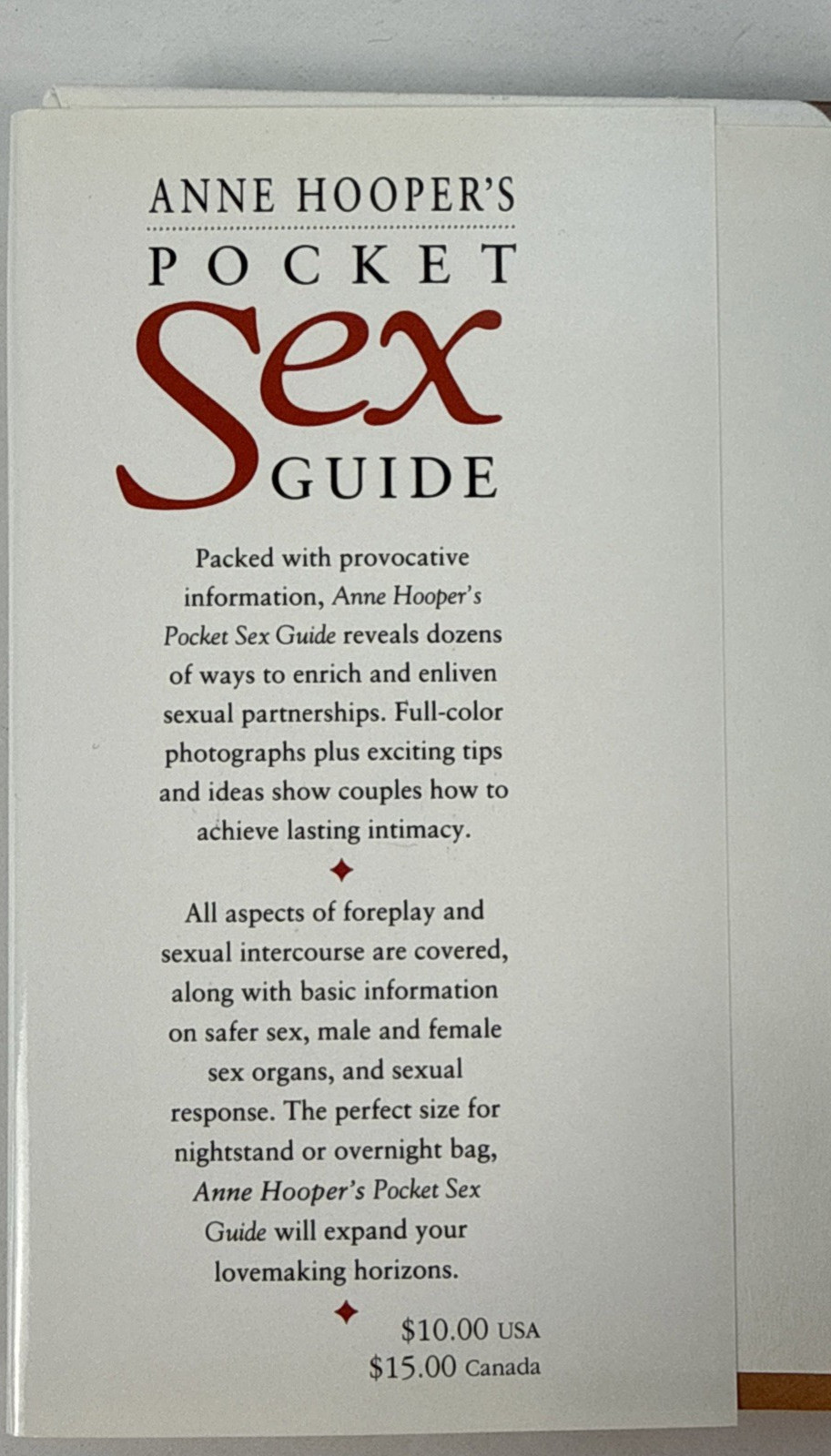 Anne Hooper&rsquo;s Pocket Sex Guide-96 pages, illustrated, HC w/DJ-1994