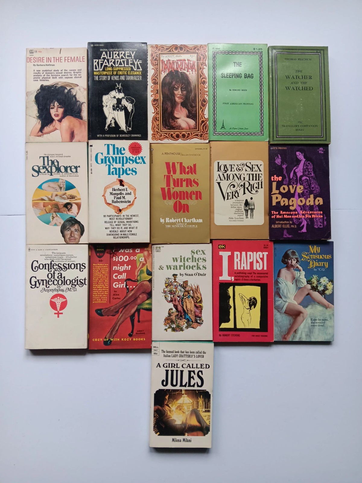 LOT of 17 VINTAGE ROMANCE EROTIC PAPERBACKS BOOKS 1960&rsquo;S – 70&rsquo;S RARE Set # 3