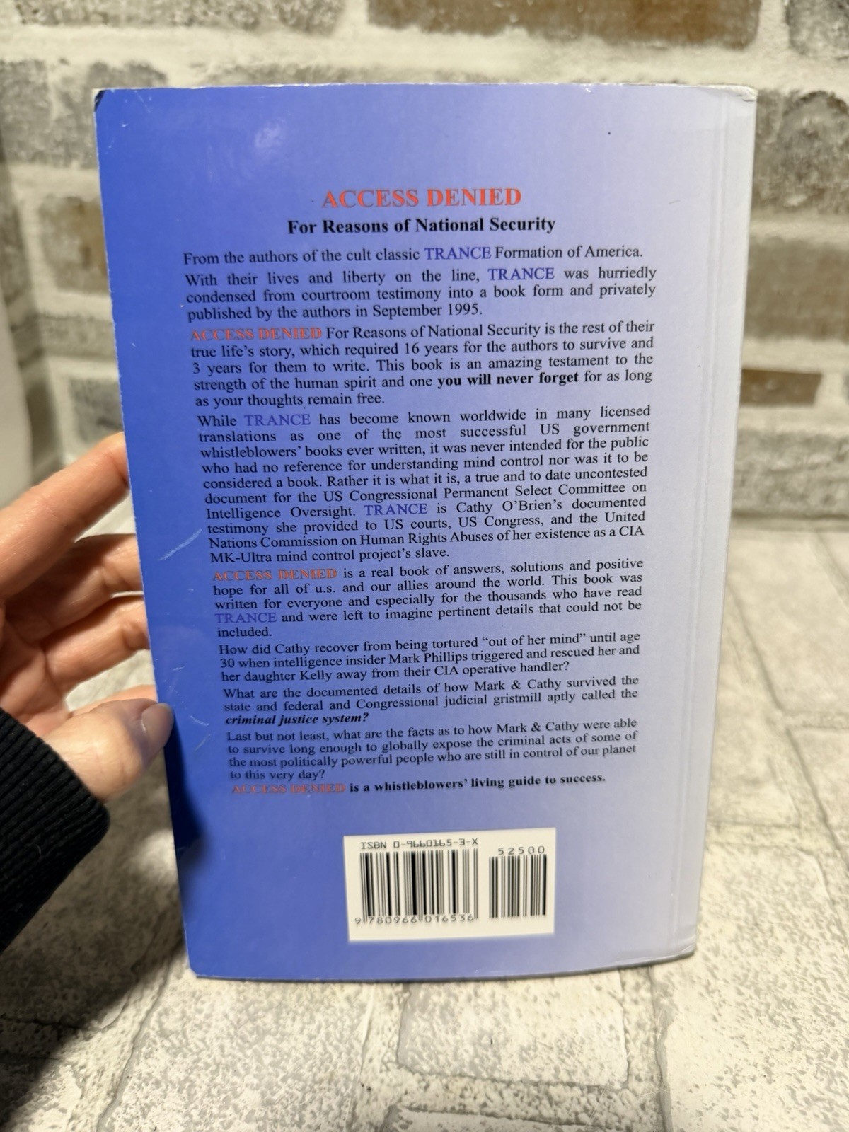 Access Denied For Reasons of National Security by Cathy O&rsquo;Brien – SIGNED!