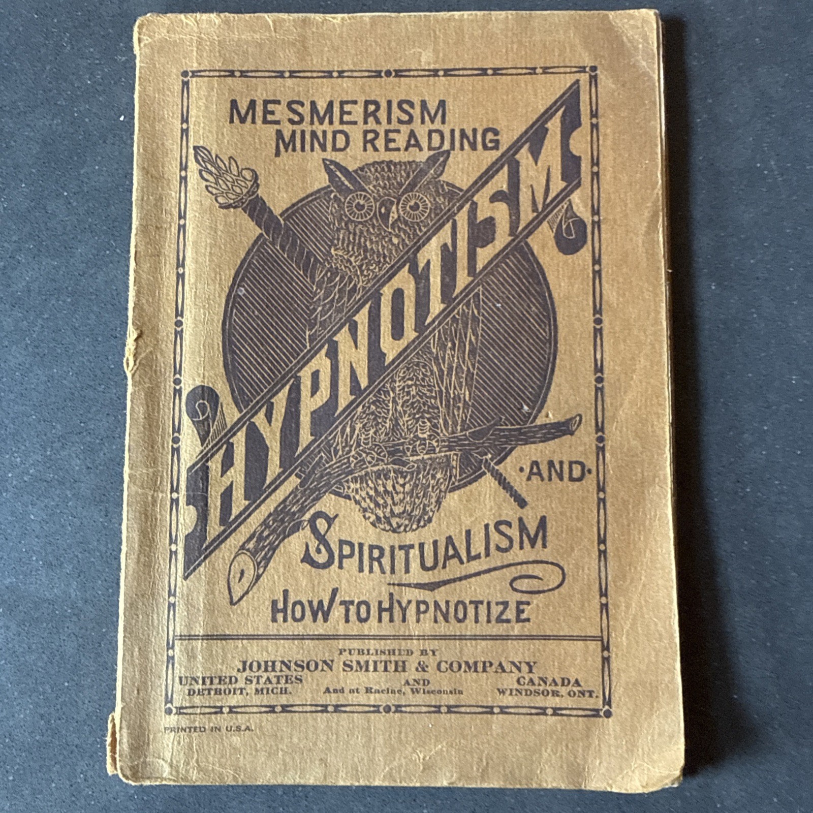1920&rsquo;s Hypnotism And Spiritualism How To Hypnotize Owl Cover Booklet GreatGrafix