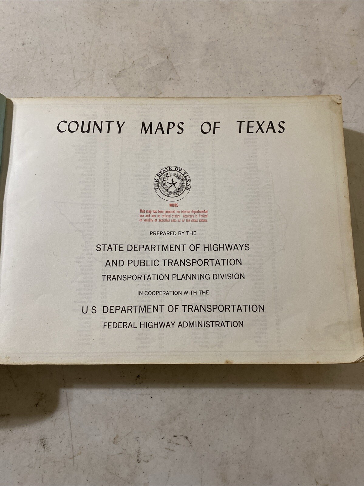 VTG 1983 County Maps of Texas 10&Prime; in x 14&Prime; in State Department of Highways