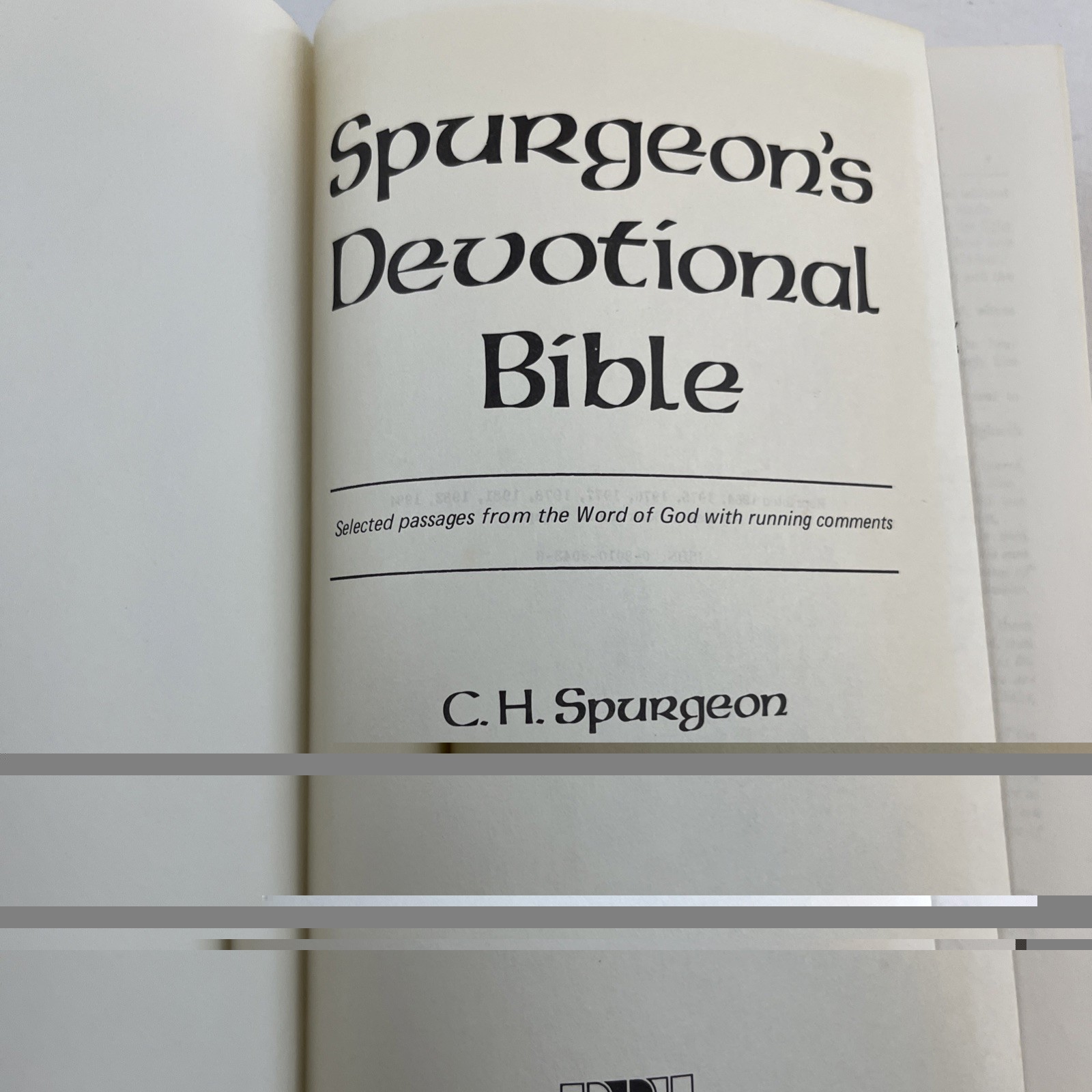 Spurgeons Devotional Bible Hardcover 1984 Baker Book House