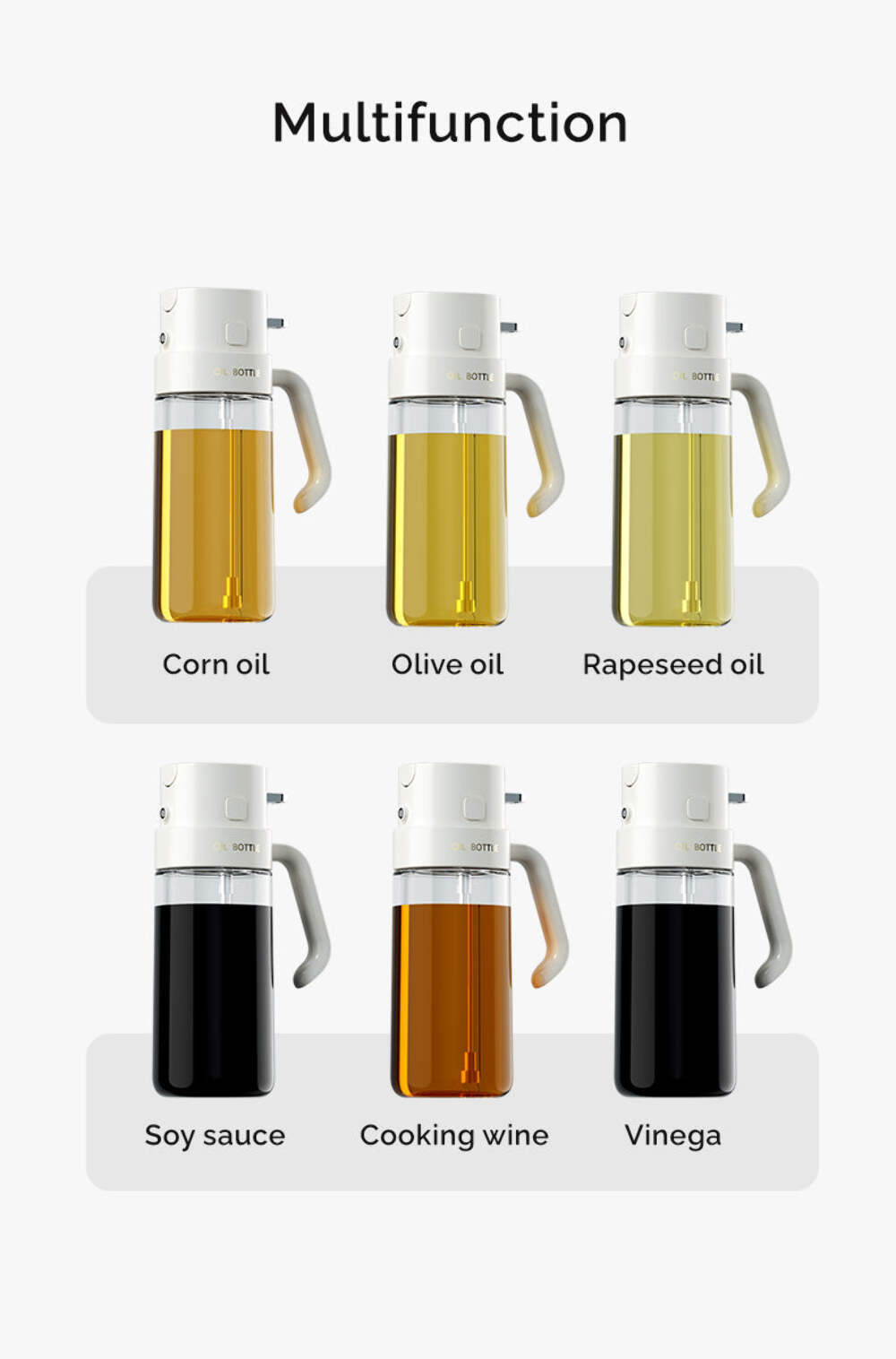 P&M Essentials+ 16oz 2 in 1 Olive Oil Dispenser for Kitchen – Available in Black