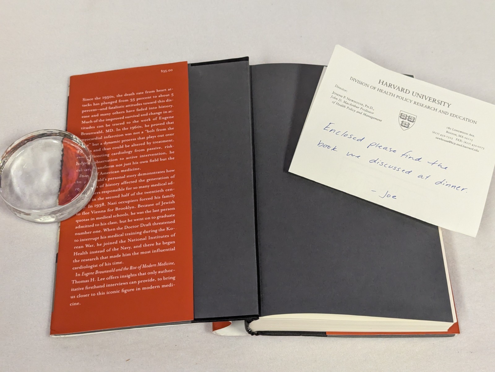 2013 HCDJ ~ Eugene Braunwald Rise of Modern Medicine ~ Thomas H Lee ~ SIGNED
