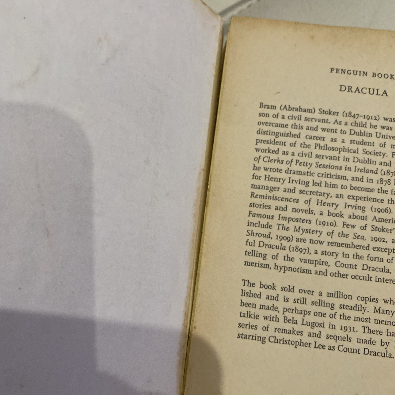 Bram Stoker’s Original Dracula Penguin Books 1979 Mass Market Paperback