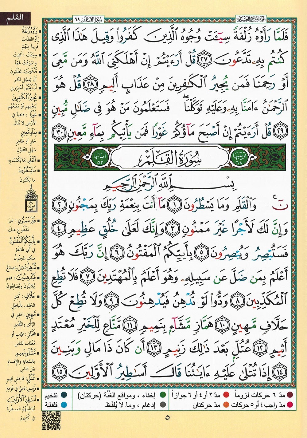 Tajweed Quran – Juz&rsquo; Tabarak – Arabic Edition – QR – 7×9.5 in – Color-Coded