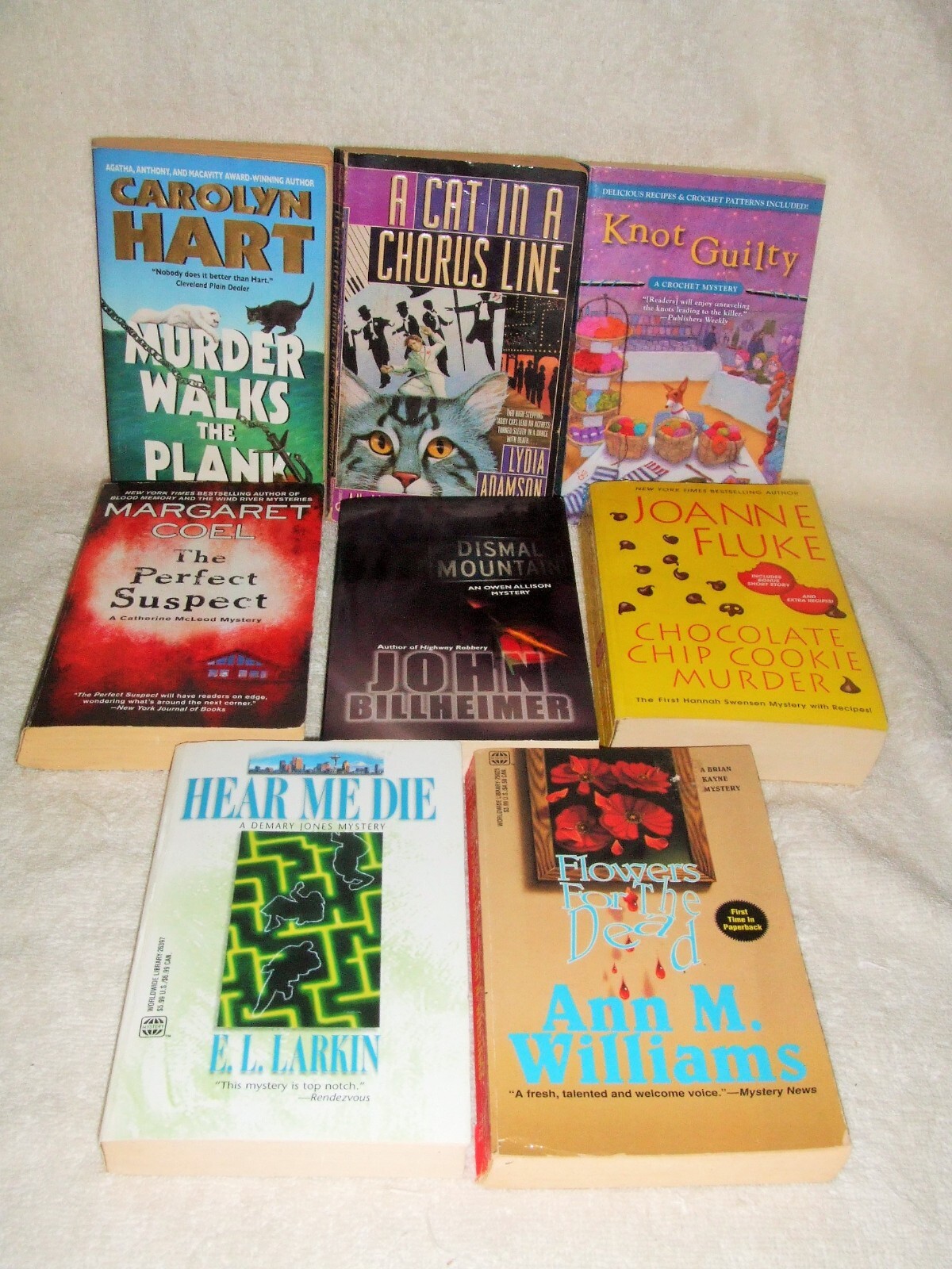 Lot Of 8 Assorted Cozy Mysteries ~ Mixed Authors ~ Used Paperbacks ~ e