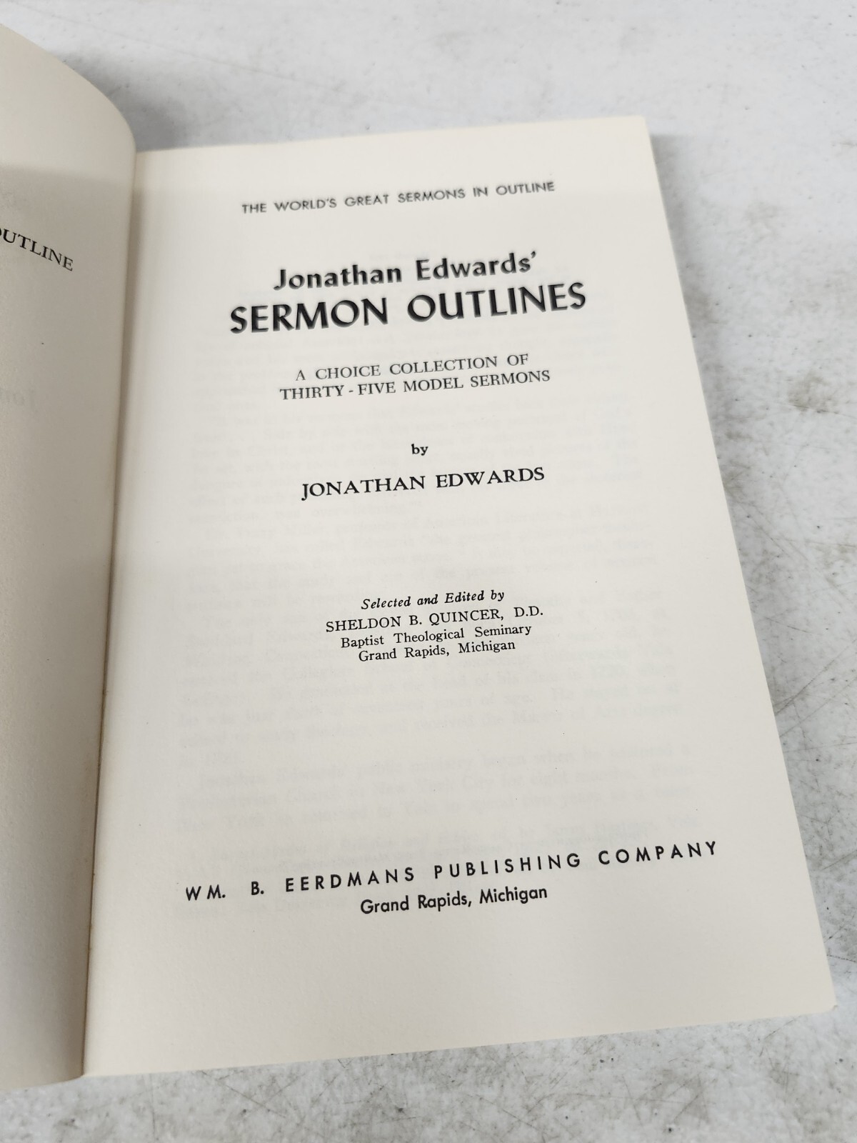 Edwards&rsquo; Sermon Outlines 1971 Christian Preaching Theology Pastor Bible Study