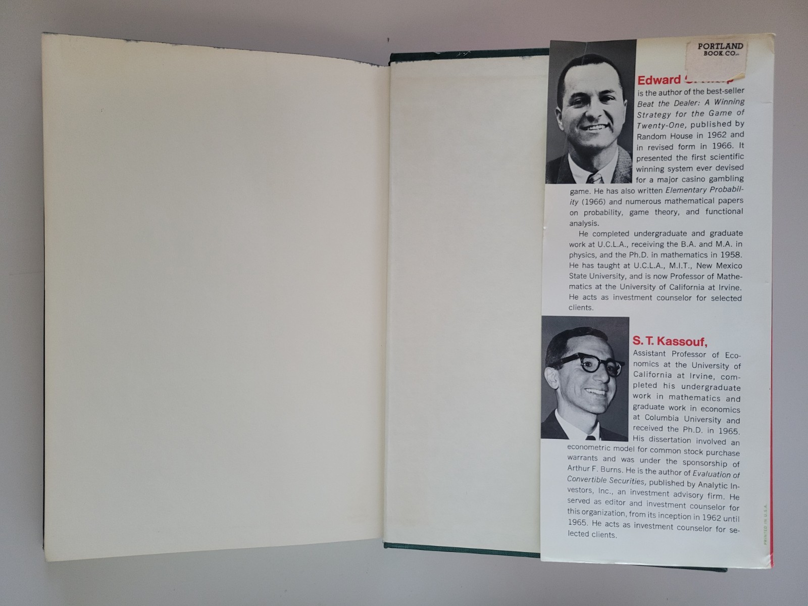 1967 BEAT THE MARKET HARDCOVER SCIENTIFIC STOCK MARKET SYSTEM EDWARD O. THORP HC