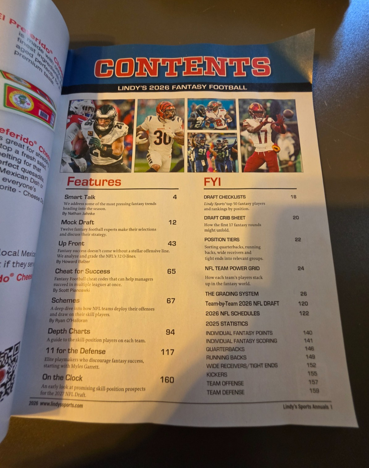 Fantasy Football 2026 by Lindy&rsquo;s Sports -Player Projections-250 Scouting Reports