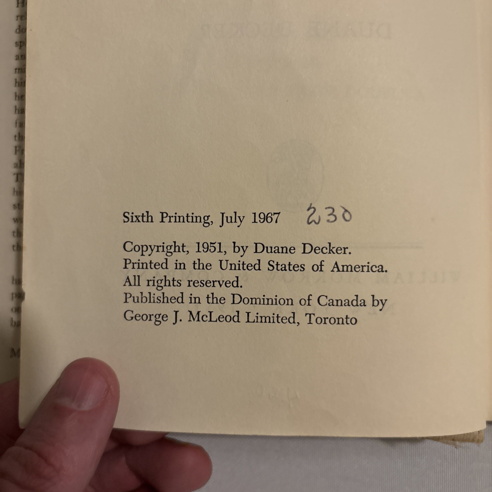 « Fast Man On A Pivot » By Duane Decker Published By William Morrow (HC 1968) RARE