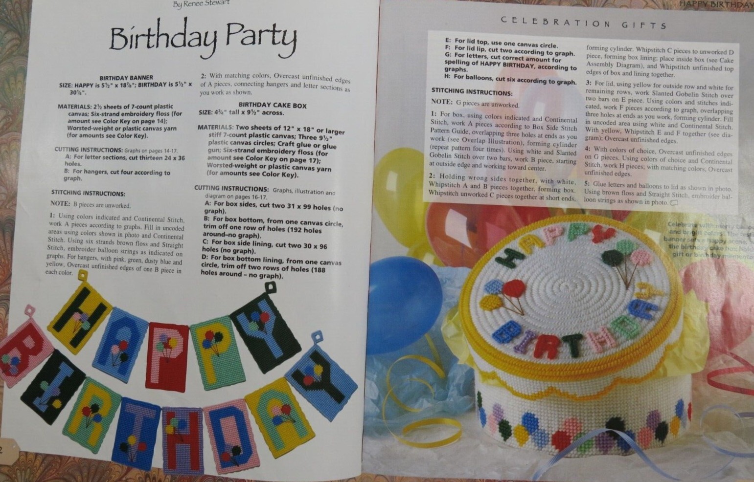 Hardcover « Plastic Canvas Celebration Gifts » Book, 160 pages for 67 DIY Gifts